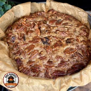 Pecan pie net klaar op de BBQ